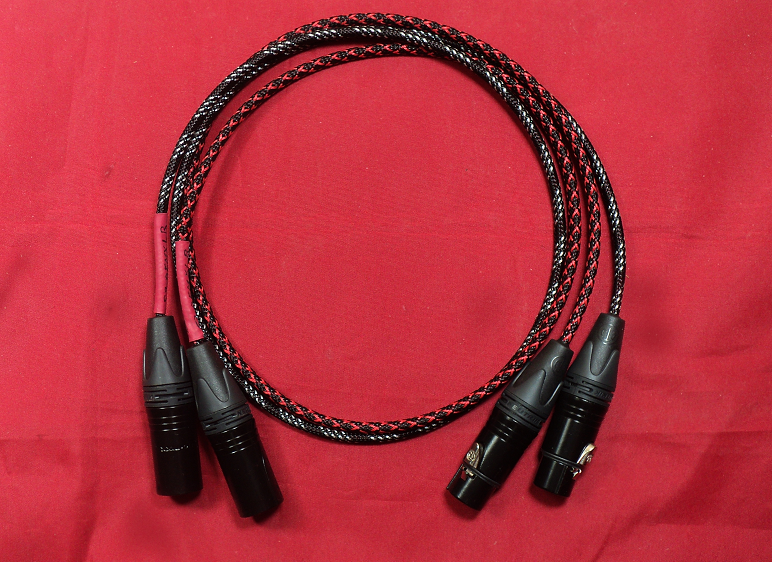 The Basic 3ft Pure Silver Wire Audio Interconnect F XLR M XLR- Red/Black/Silver